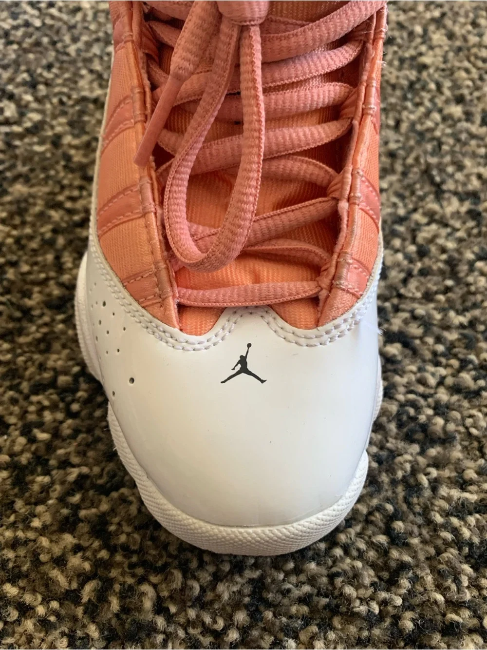 Kids Mid-Top Jordan Sneakers in Pink and White size 12C